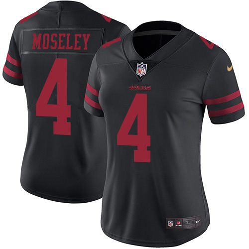 San Francisco 49ers #4 Emmanuel Moseley Black Alternate Women's Stitched Vapor Untouchable Limited Jersey Womens