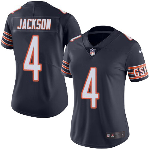 Bears #4 Eddie Jackson Navy Blue Team Color Women's Stitched Vapor Untouchable Limited Jersey