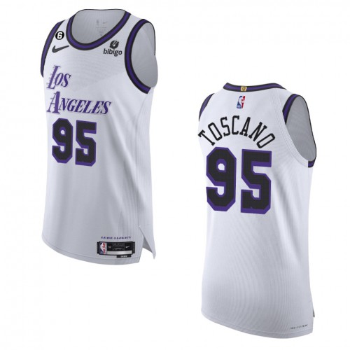 Los Angeles Los Angeles Lakers #95 Juan Toscano White 2022-23 Authentic Jersey - City Edition Mens