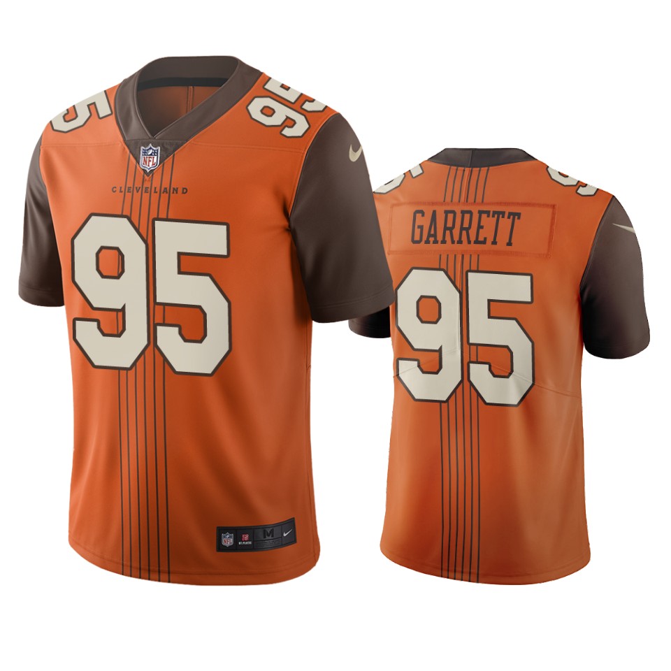 Cleveland Browns #95 Myles Garrett Brown Vapor Limited City Edition Jersey