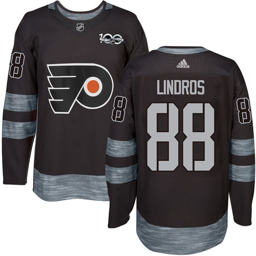 Adidas Philadelphia Flyers #88 Eric Lindros Black 1917-2017 100th Anniversary Stitched Jersey Men's