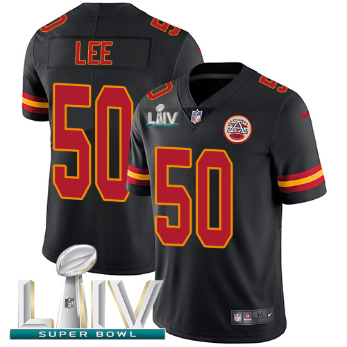 Kansas City Chiefs #50 Darron Lee Black Super Bowl LIV 2020 Youth Stitched Limited Rush Jersey Youth