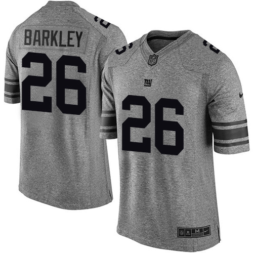 Giants #26 Saquon Barkley Gray Men's Stitched Limited Gridiron Gray Jersey
