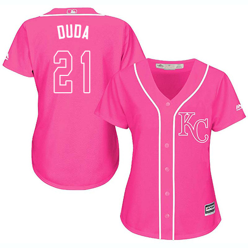 Kansas City Royals #21 Lucas Duda Pink Fashion Women's Stitched Jersey Womens