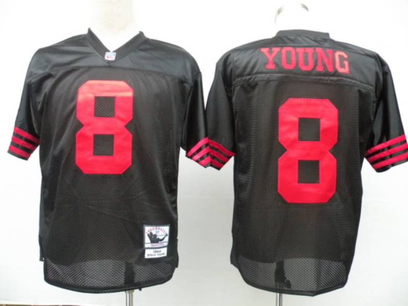 Mitchell And Ness 49ers #8 Steve Young Black Stitched Jersey