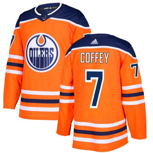 Adidas Edmonton Oilers #7 Paul Coffey Orange Home Authentic Stitched Jersey Men's