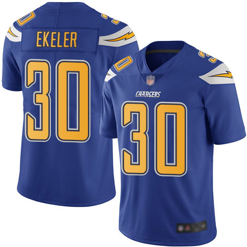 Chargers #30 Austin Ekeler Electric Blue Youth Stitched Limited Rush Jersey