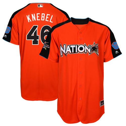 Milwaukee Brewers #46 Corey Knebel Orange 2017 All-Star National League Stitched Jersey Men's