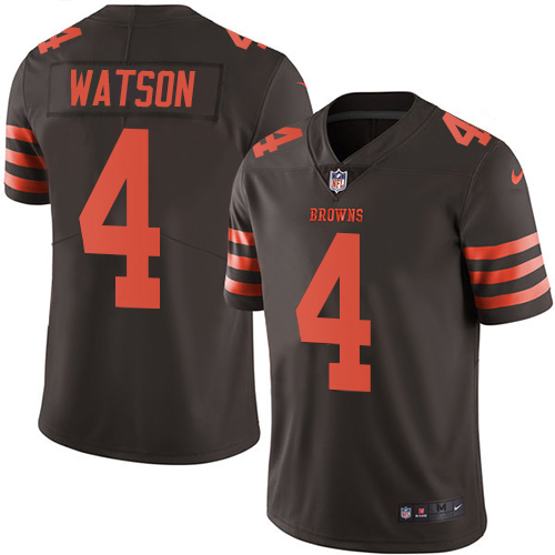 Browns #4 Deshaun Watson Brown Men's Stitched Limited Rush Jersey