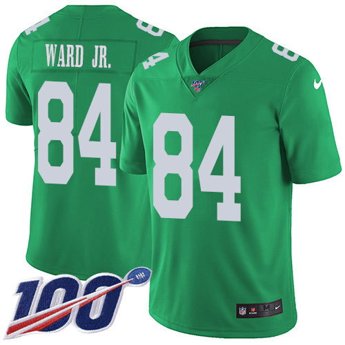 Philadelphia Eagles #84 Greg Ward Jr. Green Men's Stitched Limited Rush 100th Season Jersey Men's