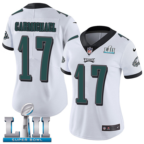 Philadelphia Eagles #17 Harold Carmichael White Super Bowl LII Women's Stitched Vapor Untouchable Limited Jersey Womens