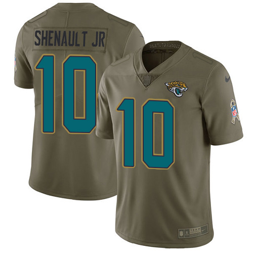 Jacksonville Jaguars #10 Laviska Shenault Jr. Olive Men's Stitched Limited 2017 Salute To Service Jersey Men's