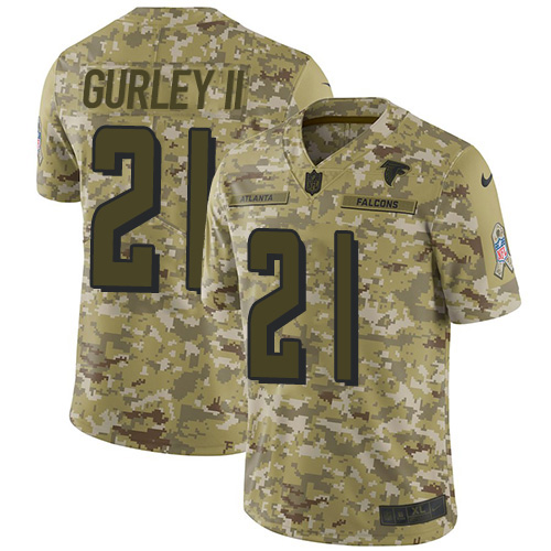 Atlanta Falcons #21 Todd Gurley II Camo Men's Stitched Limited 2018 Salute To Service Jersey Men's