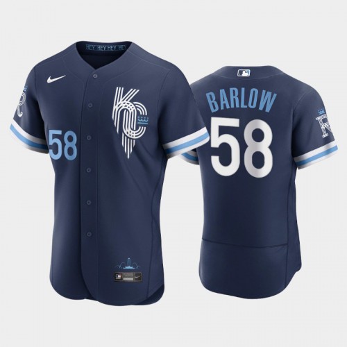 Kansas City Kansas City Royals #58 Scott Barlow Men's Authentic 2022 City Connect Navy Jersey Men's