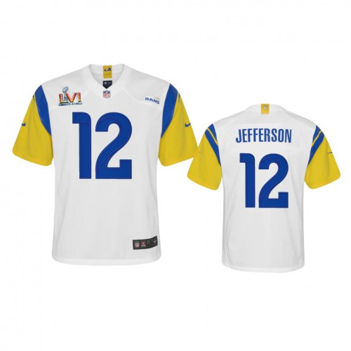 Los Angeles Los Angeles Rams #12 Van Jefferson Youth Super Bowl LVI Patch Alternate Game Jersey - White Youth