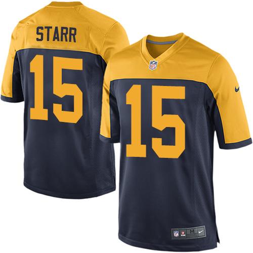 Packers #15 Bart Starr Navy Blue Alternate Youth Stitched New Elite Jersey