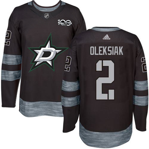 Adidas Dallas Stars #2 Jamie Oleksiak Black 1917-2017 100th Anniversary Stitched Jersey Men's