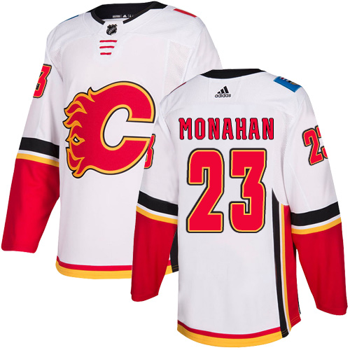Adidas Calgary Flames #23 Sean Monahan White Road Authentic Stitched Jersey Men's
