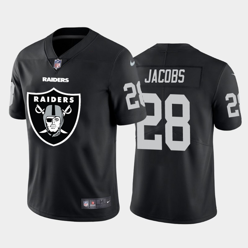 Las Vegas Raiders #28 Josh Jacobs Black Men's Big Team Logo Vapor Limited Jersey