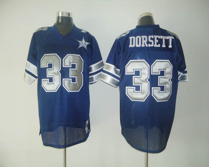 Mitchell & Ness Cowboys #33 Tony Dorsett Blue With 25TH Stitched Throwback Jersey