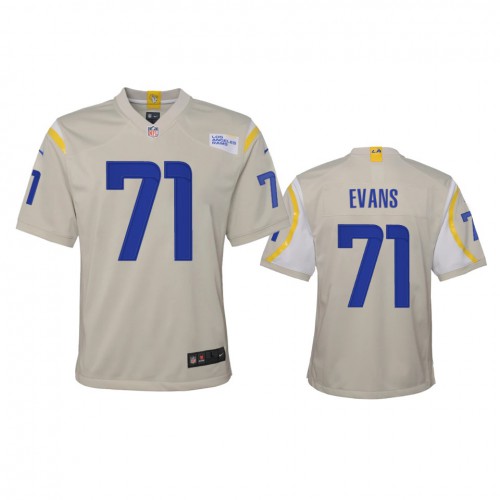 Los Angeles Los Angeles Rams #71 Bobby Evans Youth Game Jersey - Bone Youth