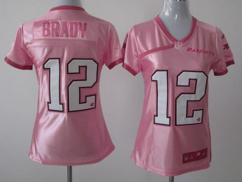 Patriots #12 Tom Brady Pink Women's Be Luv'd Stitched Elite Jersey