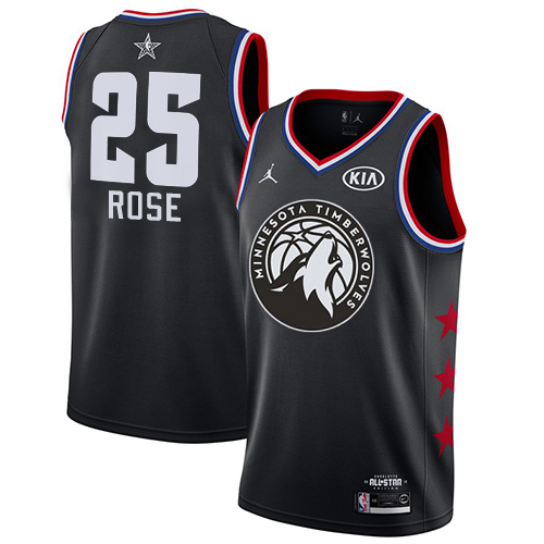 Minnesota Timberwolves #25 Derrick Rose Black Youth Jordan Swingman 2019 All-Star Game Jersey Youth