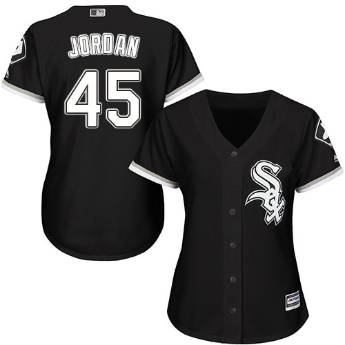 Chicago White Sox #45 Michael Jordan Black Alternate Women's Stitched Jersey Womens