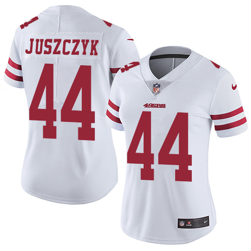 49ers #44 Kyle Juszczyk White Women's Stitched Vapor Untouchable Limited Jersey