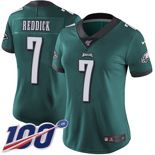 Eagles #7 Haason Reddick Green Team Color Women's Stitched 100th Season Vapor Untouchable Limited Jersey