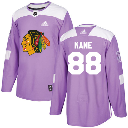 Adidas Chicago Blackhawks #88 Patrick Kane Purple Authentic Fights Cancer Stitched Jersey Men's