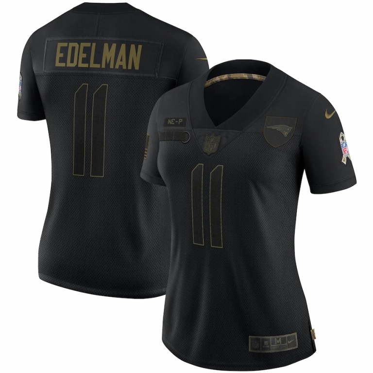 New England Patriots #11 Julian Edelman Women's 2020 Salute To Service Limited Jersey Black
