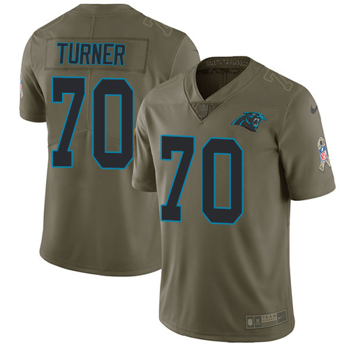 Carolina Panthers #70 Trai Turner Olive Youth Stitched Limited 2017 Salute to Service Jersey Youth