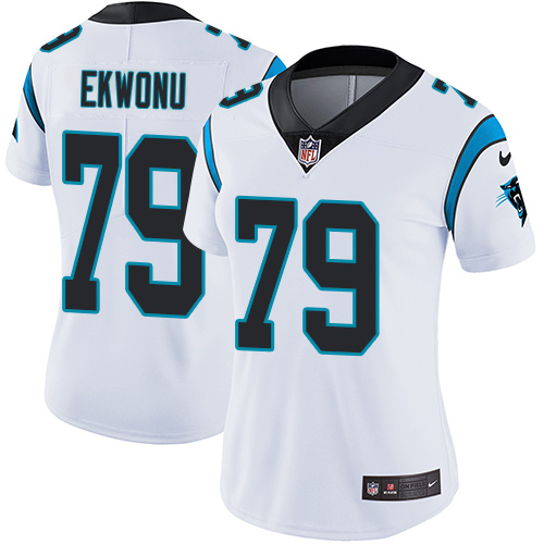 Panthers #79 Ikem Ekwonu White Women's Stitched Vapor Untouchable Limited Jersey