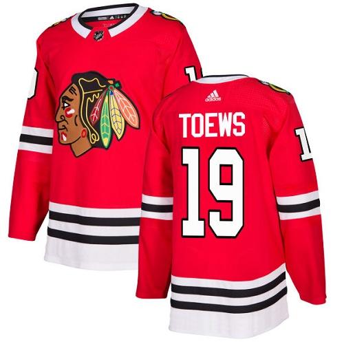 Adidas Chicago Blackhawks #19 Jonathan Toews Red Home Authentic Stitched Jersey Men's