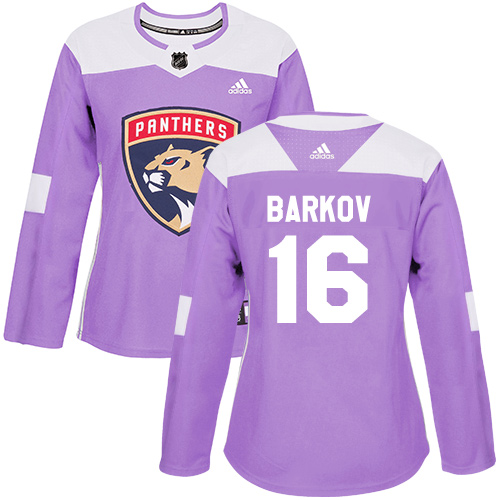 Adidas Florida Panthers #16 Aleksander Barkov Purple Authentic Fights Cancer Women's Stitched Jersey Womens