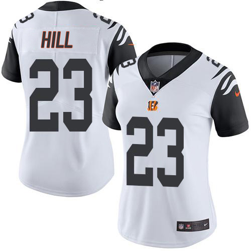 Bengals #23 Daxton Hill White Women's Stitched Limited Rush Jersey