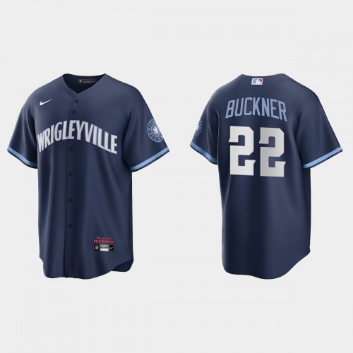 Chicago Chicago Cubs #22 Bill Buckner Men's 2021 City Connect Fans Version Navy Jersey Men's