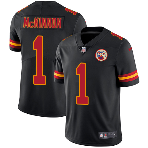 Chiefs #1 Jerick McKinnon Black Youth Stitched Limited Rush Jersey