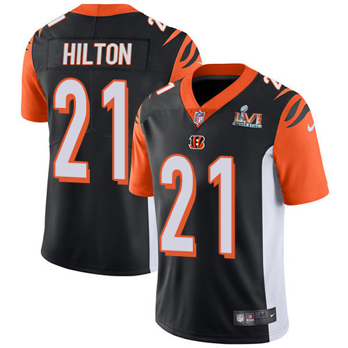 Cincinnati Bengals #21 Mike Hilton Black Team Color Super Bowl LVI Patch Youth Stitched Vapor Untouchable Limited Jersey Youth