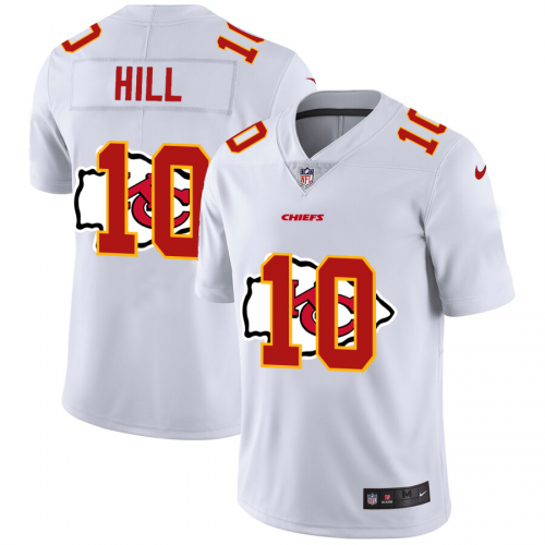 Kansas City Kansas City Chiefs #10 Tyreek Hill White Men's Team Logo Dual Overlap Limited Jersey Men's