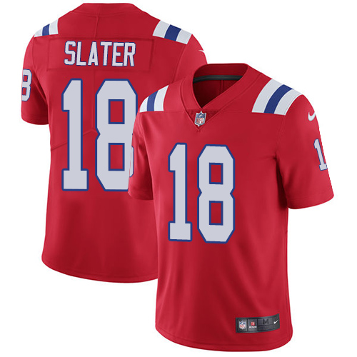 Patriots #18 Matt Slater Red Alternate Men's Stitched Vapor Untouchable Limited Jersey
