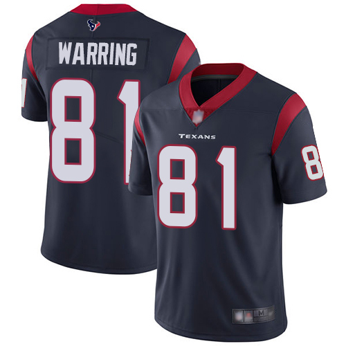 Houston Texans #81 Kahale Warring Navy Blue Team Color Men's Stitched Vapor Untouchable Limited Jersey Men's