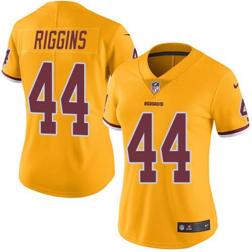 Washington Commanders #44 John Riggins Gold Women's Stitched Limited Rush Jersey Womens