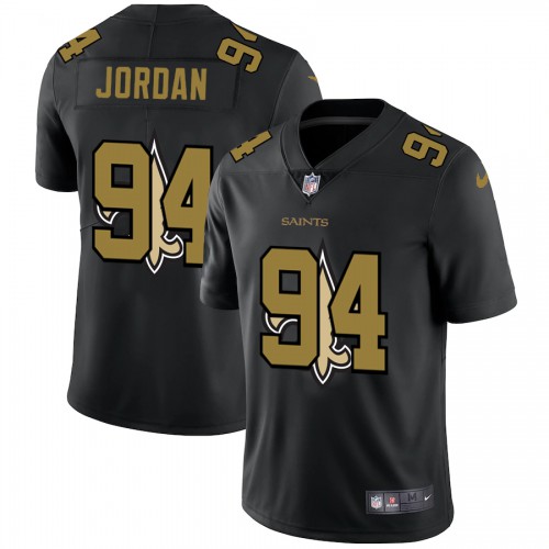 New Orleans New Orleans Saints #94 Cameron Jordan Men's Team Logo Dual Overlap Limited Jersey Black Men's