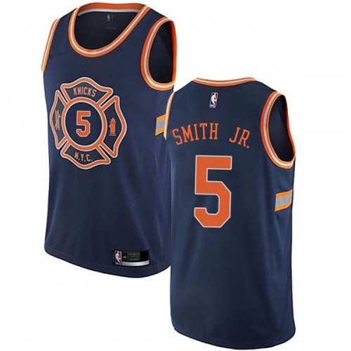 New York Knicks #5 Dennis Smith Jr Navy Youth Swingman City Edition Jersey Youth