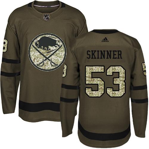 Adidas Buffalo Sabres #53 Jeff Skinner Green Salute to Service Stitched Jersey Men's