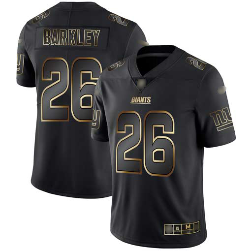 Giants #26 Saquon Barkley Black/Gold Men's Stitched Vapor Untouchable Limited Jersey