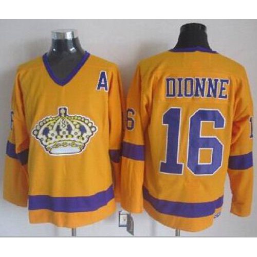 Los Angeles Kings #16 Marcel Dionne Yellow CCM Throwback Stitched Jersey Men's