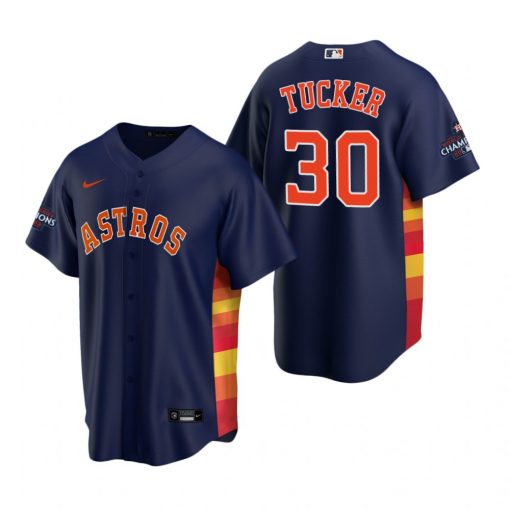 Houston Astros #30 Kyle Tucker Men's 2021 World Series Game Jersey - Navy